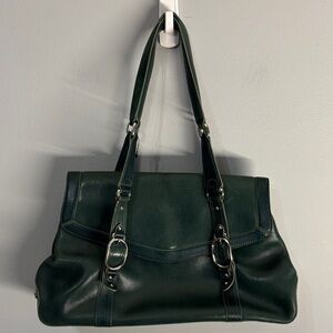 Cole Haan Trinity purse bag Classic Dark Green Leather Shoulder Bag blemished